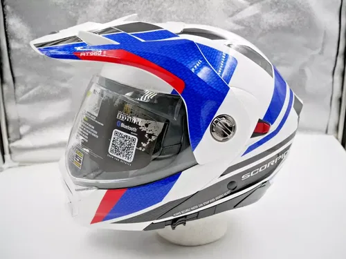 SCORPION EXO-AT960 MODULAR HELMET HICKS WHITE/BLUE LARGE - 96-1165