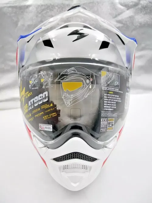 SCORPION EXO-AT960 MODULAR HELMET HICKS WHITE/BLUE LARGE - 96-1165