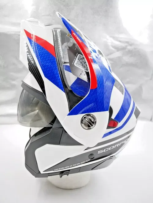 SCORPION EXO-AT960 MODULAR HELMET HICKS WHITE/BLUE LARGE - 96-1165