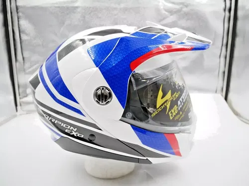 SCORPION EXO-AT960 MODULAR HELMET HICKS WHITE/BLUE LARGE - 96-1165