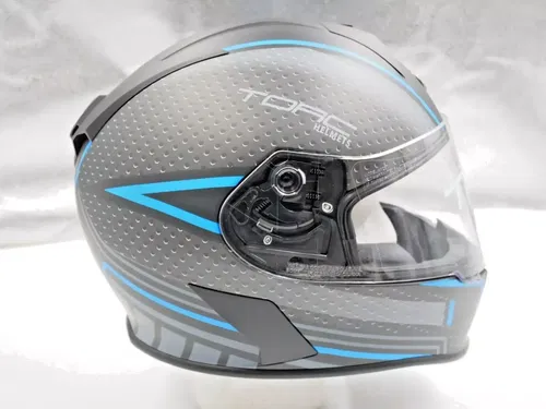 Torc T14B Mako Hellmet w/Integrated Blinc Bluetooth Scramble Blue Size Small