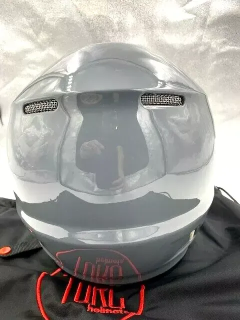 TORC T9 Full Face Retro Motorcycle Helmet Gloss Grey Medium - T908:23