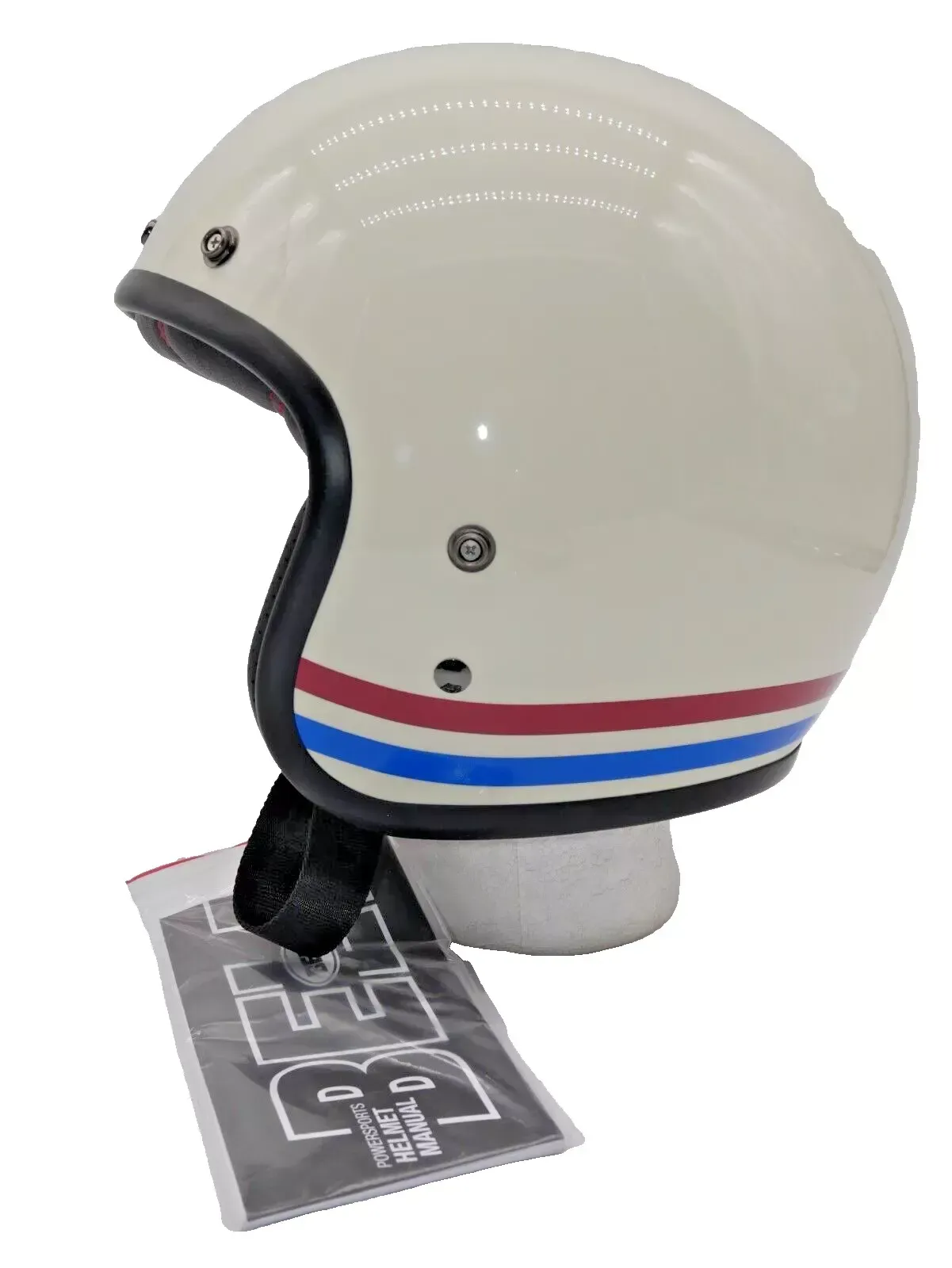 BELL Custom 500 Helmet Stripes Pearl White Size XL - 7153128