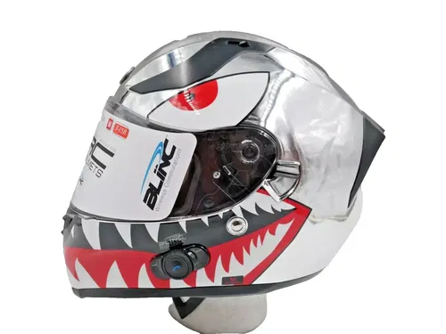 TORC T15B Bluetooth Integrated Helmet Chrome Flying Tiger Medium - T15BCMFT23