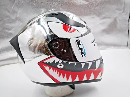 TORC T15B Bluetooth Integrated Helmet Chrome Flying Tiger Medium - T15BCMFT23