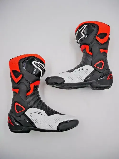 Alpinestars SMX-6 v2 Vented Boots Black/White/Red Fluorescent US 10/EU 45