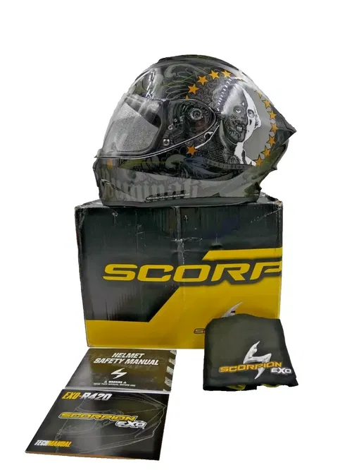 SCORPION EXO-R420 HELMET ILLUMINATI 2 BLACK SIZE MEDIUM - 42-1804