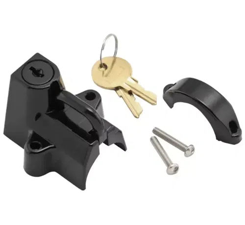 Bikers Choice Helmet Lock Black Fits 7/8"-1-1/4" Tubing - 74937BS2
