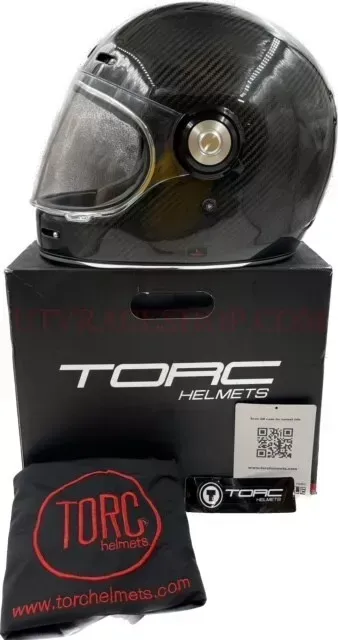 TORC T1 Retro Full-face Helmet Carbon Fiber Gloss Black Large - T1C36:24