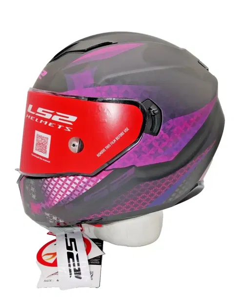 LS2 Helmets Stream Lux Helmet Matte Black/Pink Size Medium - 328-1523