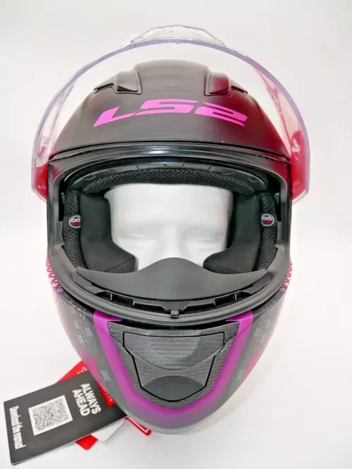 LS2 Helmets Stream Lux Helmet Matte Black/Pink Size Medium - 328-1523