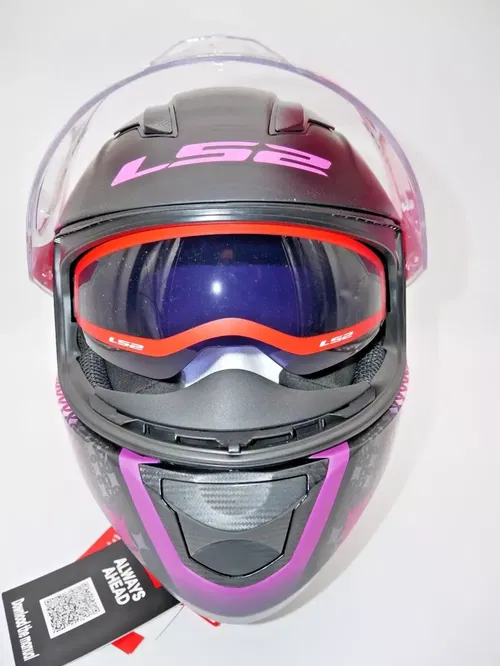 LS2 Helmets Stream Lux Helmet Matte Black/Pink Size Medium - 328-1523