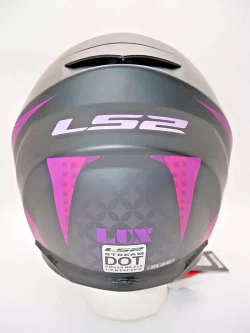 LS2 Helmets Stream Lux Helmet Matte Black/Pink Size Medium - 328-1523