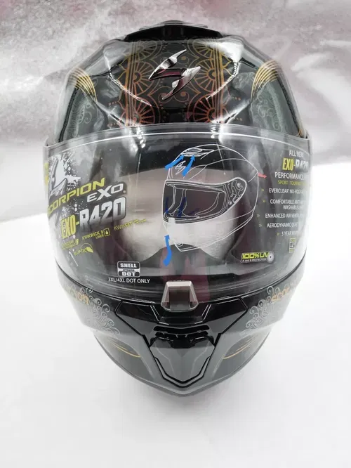 SCORPION EXO-R420 FULL FACE HELMET - NAMASKAR BLACK - SM - 42-1603