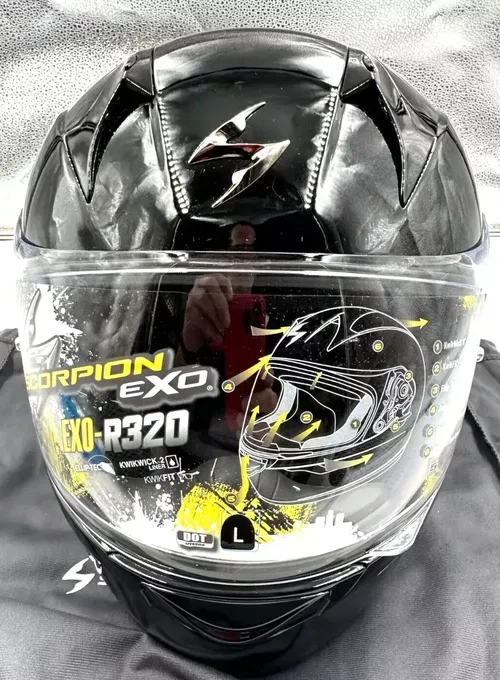 SCORPION EXO-R320 HELMET GLOSS BLACK LARGE - 32-0035