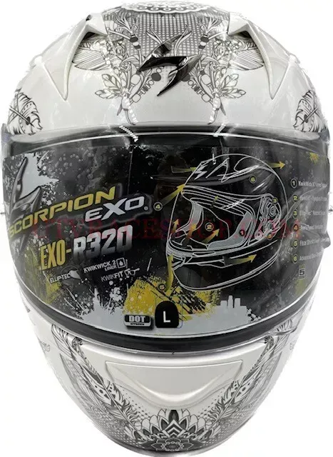 SCORPION EXO-R320 HELMET DREAM WHITE SIZE LARGE - 32-0305
