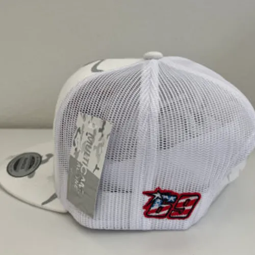 LIMITED EDITION NICKY HAYDEN 69 MEMORIAL SNAPBACK HAT- WHITE