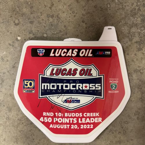 Jason Anderson Autographed Lucas Oil Pro Motocross Points Leader # Plate