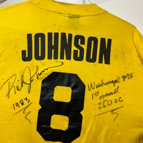 Rick Johnson 1983 Autographed Raceworn JT Racing Jersey