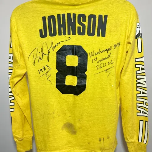 Rick Johnson 1983 Autographed Raceworn JT Racing Jersey