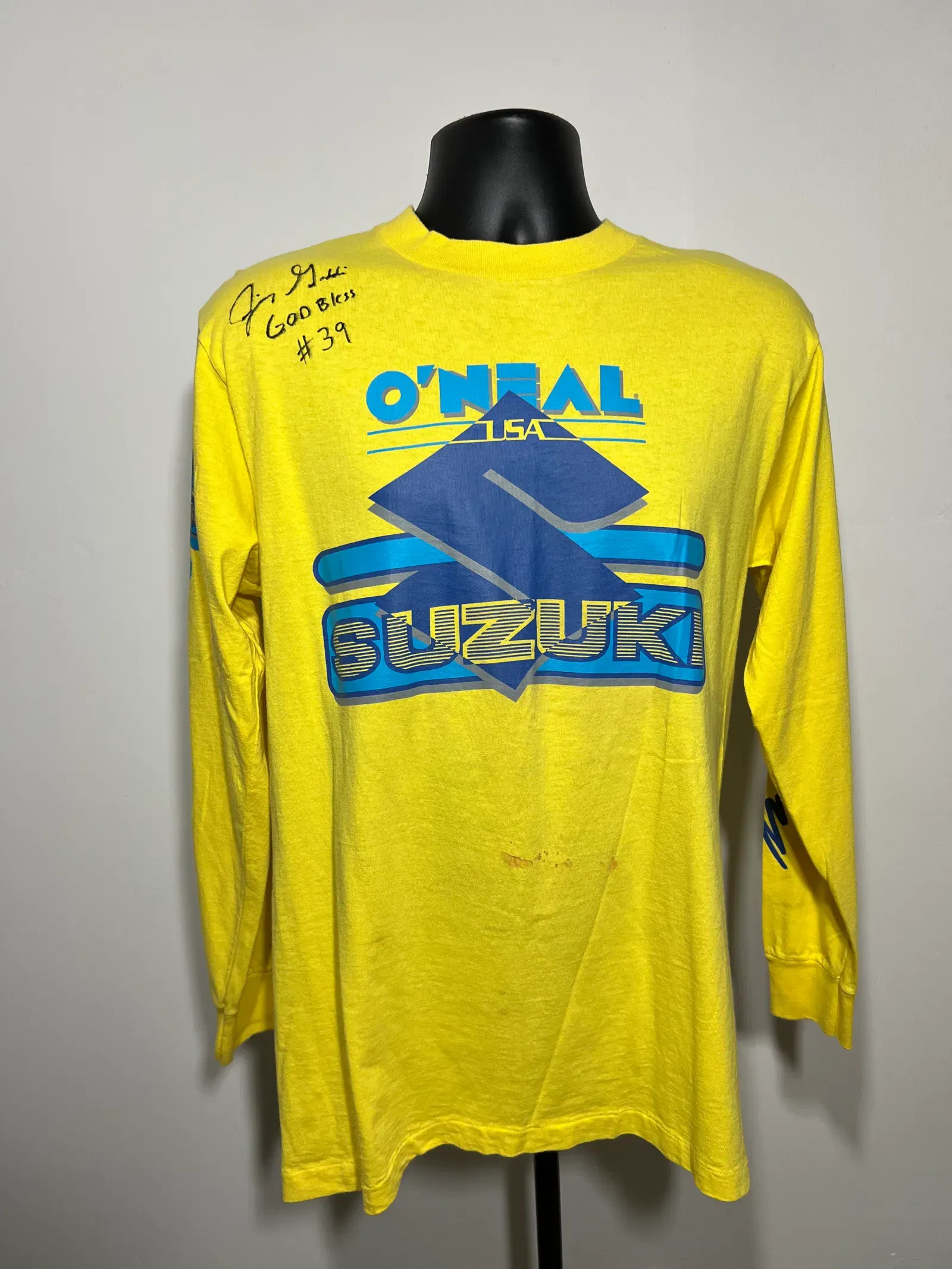 Jimmy Gaddis 1988 Race Worn Autographed O'Neal Suzuki Jersey