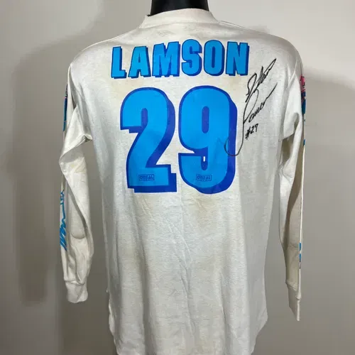 Steve Lamson 1990 Autographed Race Worn O'Neal Jersey 