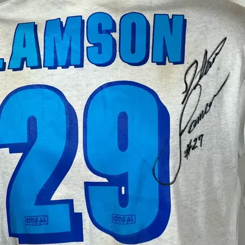 Steve Lamson 1990 Autographed Race Worn O'Neal Jersey 