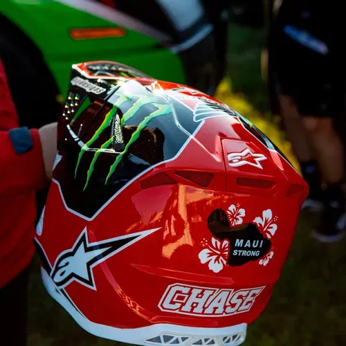 Chase Sexton's Signed Race Worn Custom Painted Maui Strong Helmet