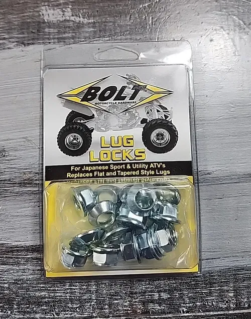Bolt ATV Hardware Locking Lug Locks Nuts Silver 2005-LUG.S Sport & Utility
