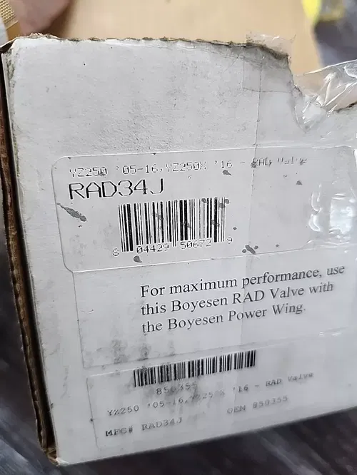 Boyesen RAD Valve RAD-34J for Yamaha YZ250 YZ250X 2-Stroke