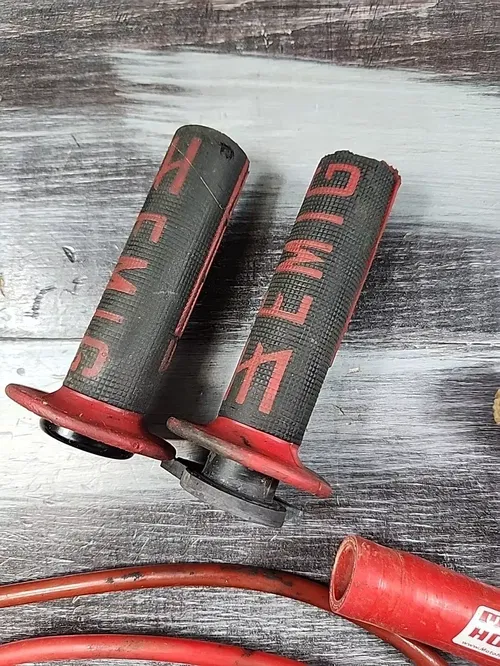 Moto Hose Silicone Radiator Hose Kit Red YZ250 w/ Emig Lock-on Grips