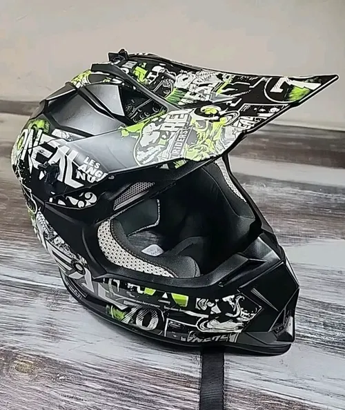 O'Neal 2SRS Attach Helmet Youth Large Black Neon MX Offroad