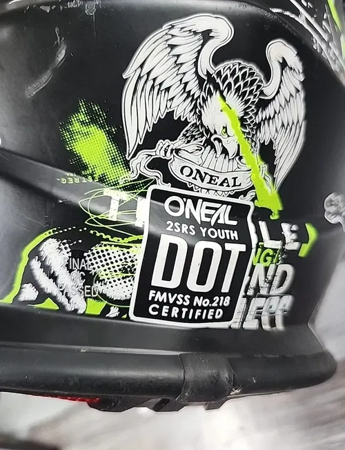 O'Neal 2SRS Attach Helmet Youth Large Black Neon MX Offroad