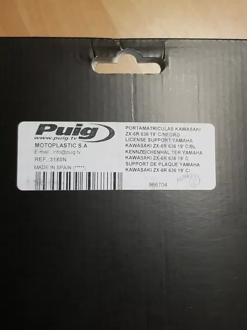 Puig Fender Eliminator Kit 3180N Kawasaki Ninja ZX-6R 636 License Plate Holder