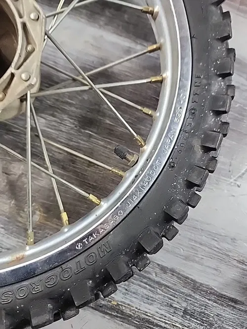 1990 - 2003 Kawasaki KX60 KX 60 Front Wheel Axle Tire 41025-1082 41034-1168