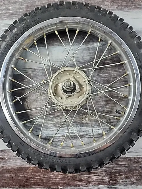 1990 - 2003 Kawasaki KX60 KX 60 Front Wheel Axle Tire 41025-1082 41034-1168