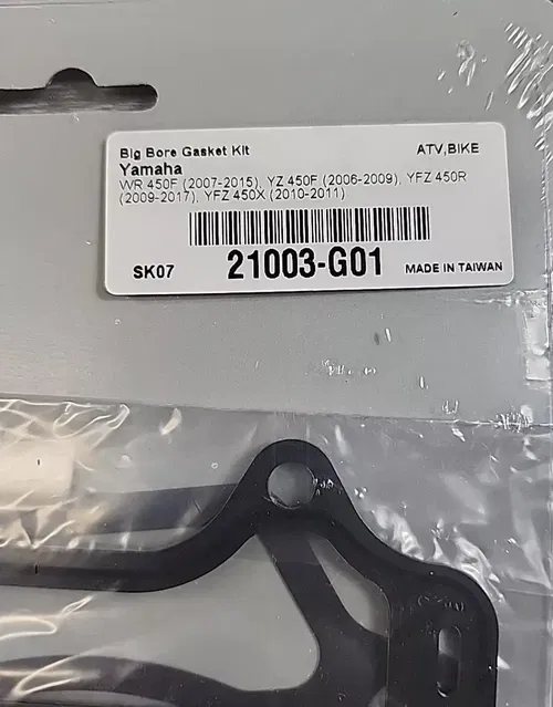 Vertex Big Bore Gasket Kit 21003-G01 Yamaha WR450F YZ450F YFZ 450R