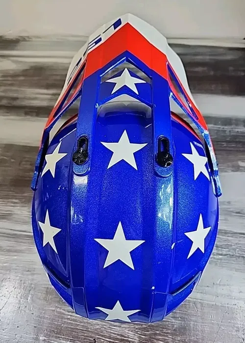LS2 Gate Helmet Youth Large Red White Blue Flag American Moto Offroad