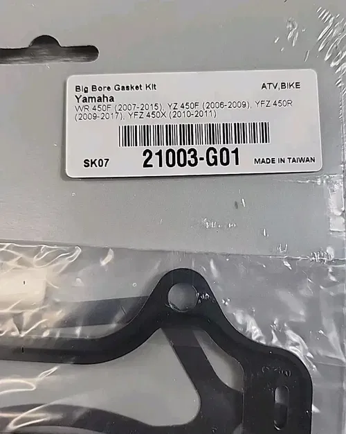 Vertex Big Bore Gasket Kit 21003-G01 Yamaha WR450F YZ450F YFZ 450R