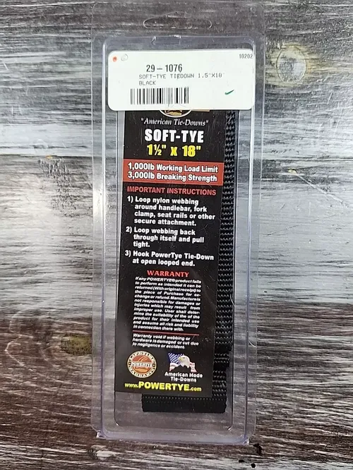 Powertye Soft-Tye Tiedown 1.5" X 18" Black 29-1076
