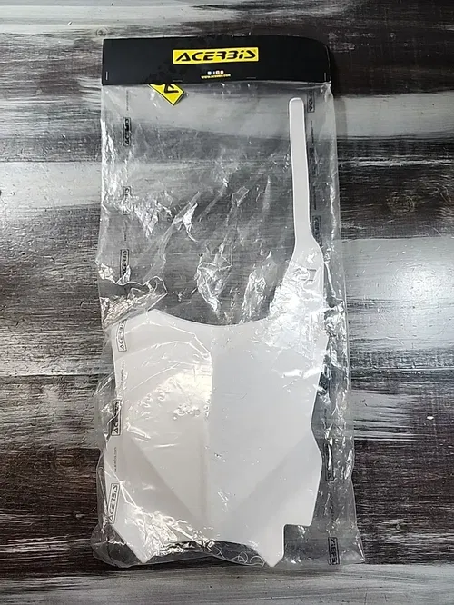 Acerbis - 2449390002 - Front Number Plate, White Kawasaki KX450F KX250F