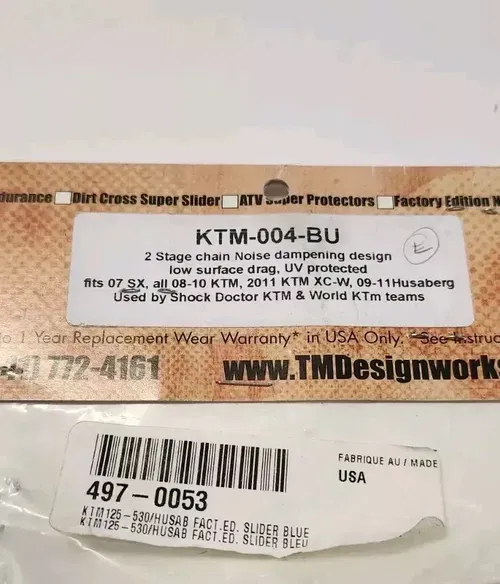 TM Designworks Factory Ed. Chain Slider Blue KTM-004-BU KTM 125-530 Husaberg