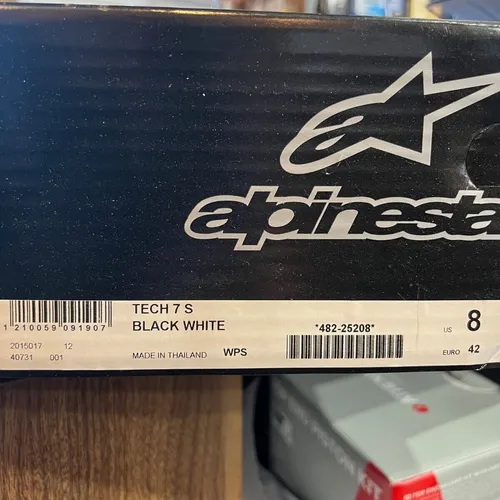 Alpinestars Tech 7S Black/White, Size 8