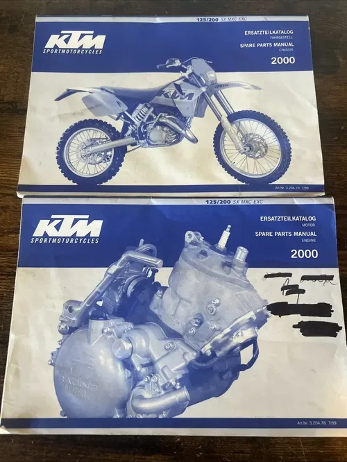 2000 Ktm 125 200 Sx/mxc/exc Manuals / Parts Manuals