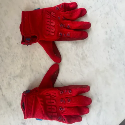 100% Red / Blue Airmatic Gloves - Large