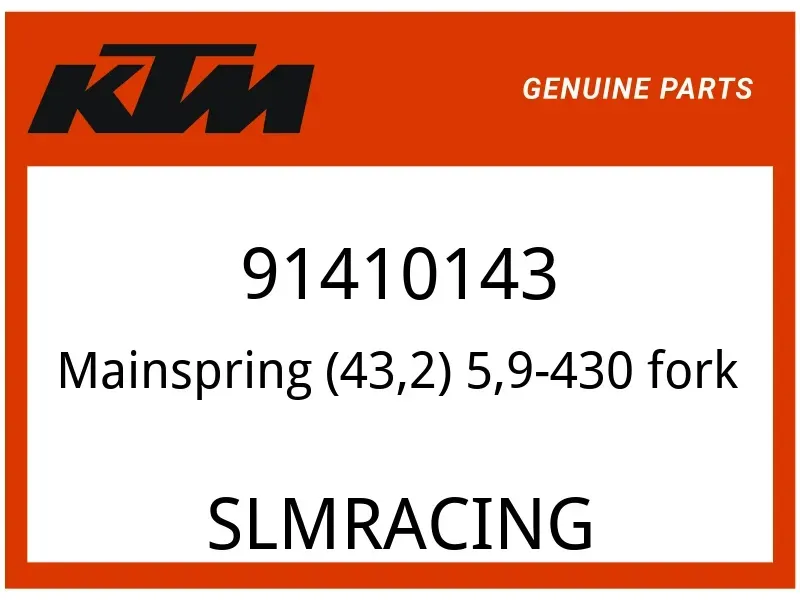 KTM OEM Part 91410143 Mainspring (43,2) 5,9-430 fork