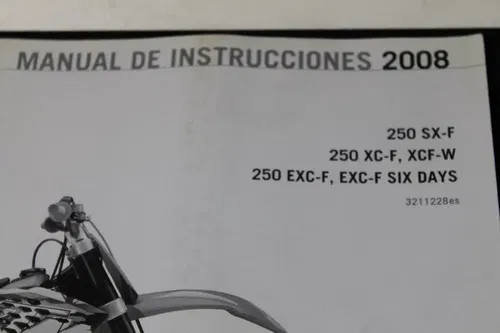 KTM SPANISH OWNERS MANUAL 2008 250 SX-F | 250 XC-F XCF-W | 250 EXC-F & SIX DAYS