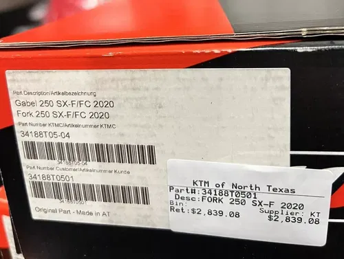 KTM FORK 250 SX-F 2020 34188T0501