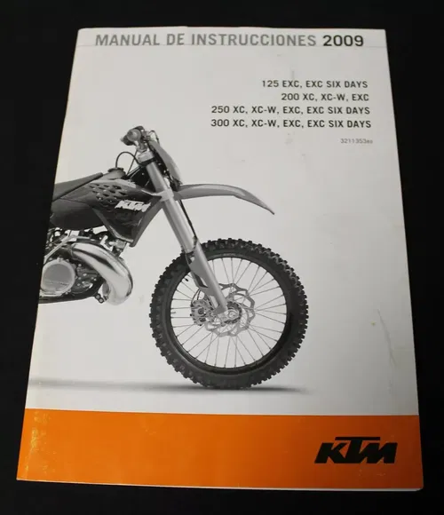 KTM OWNERS MANUAL SPANISH 09 125EXC EXC 6 DAYS 200XC XCW EXC 250 300 XC XCW EXC