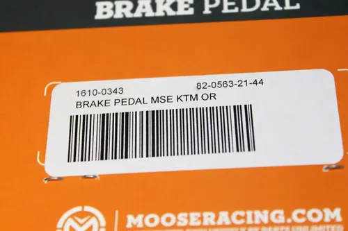 MOOSE RACING KTM BRAKE PEDAL 1610-0343 16100343 BLACK ORANGE STEEL HAMMERHEAD MX